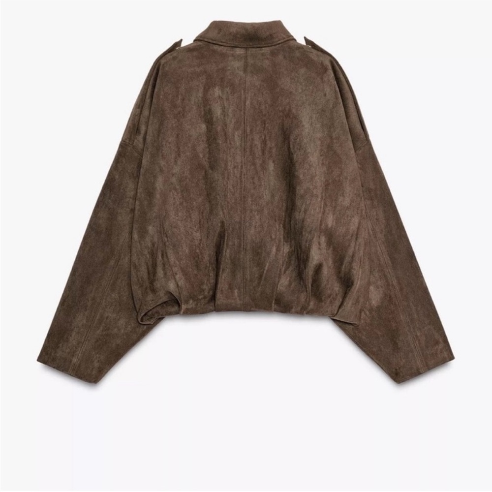 Zara Brown Bomber Jacket - Picture 2 of 4
